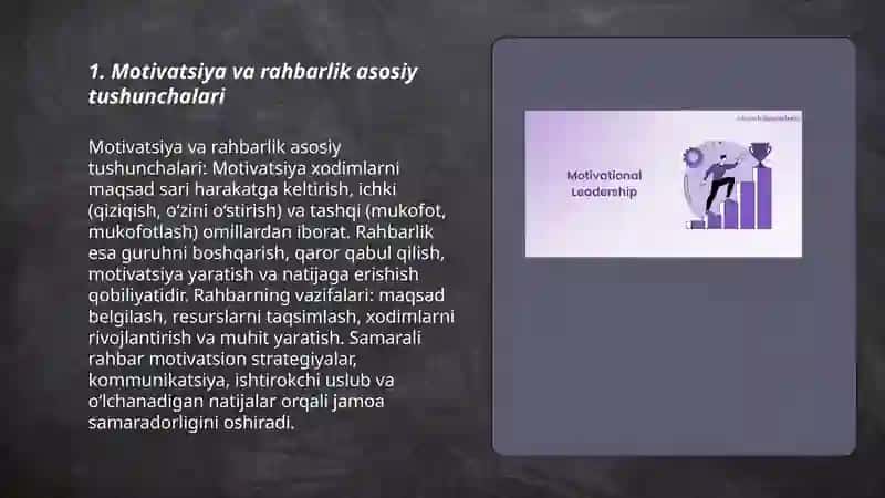 Motivatsiya va rahbarlik asosiy tushunchalari 3