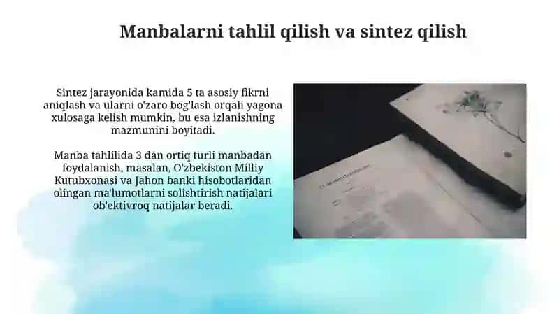 Manbalar va adabiyotlar bilan ishlash 3