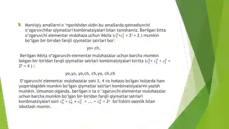 Diskret matematika fanidan bajarilgan taqdimot 3