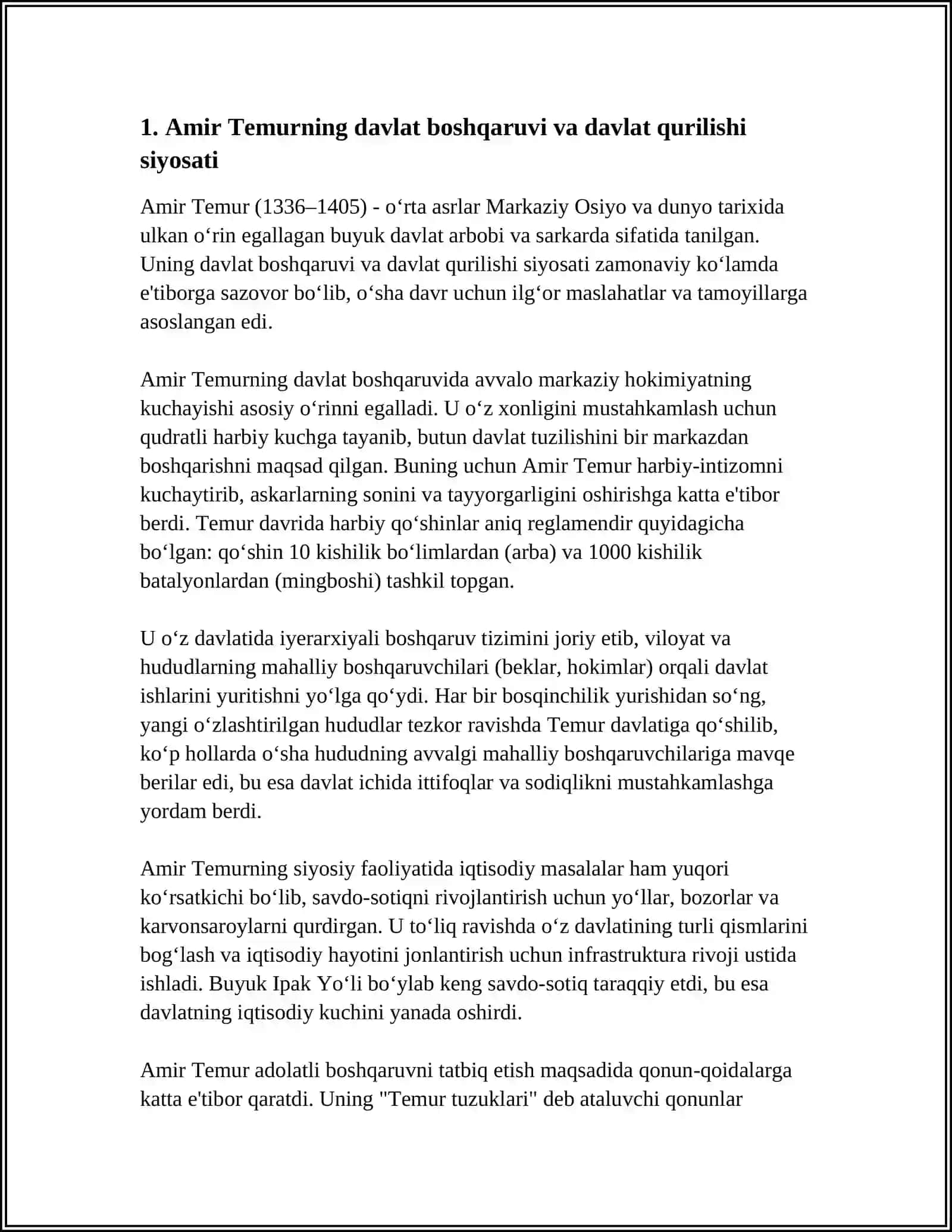 AMIR TEMUR BUYUK DAVLAT ARBOBI VA SARKARDA 3