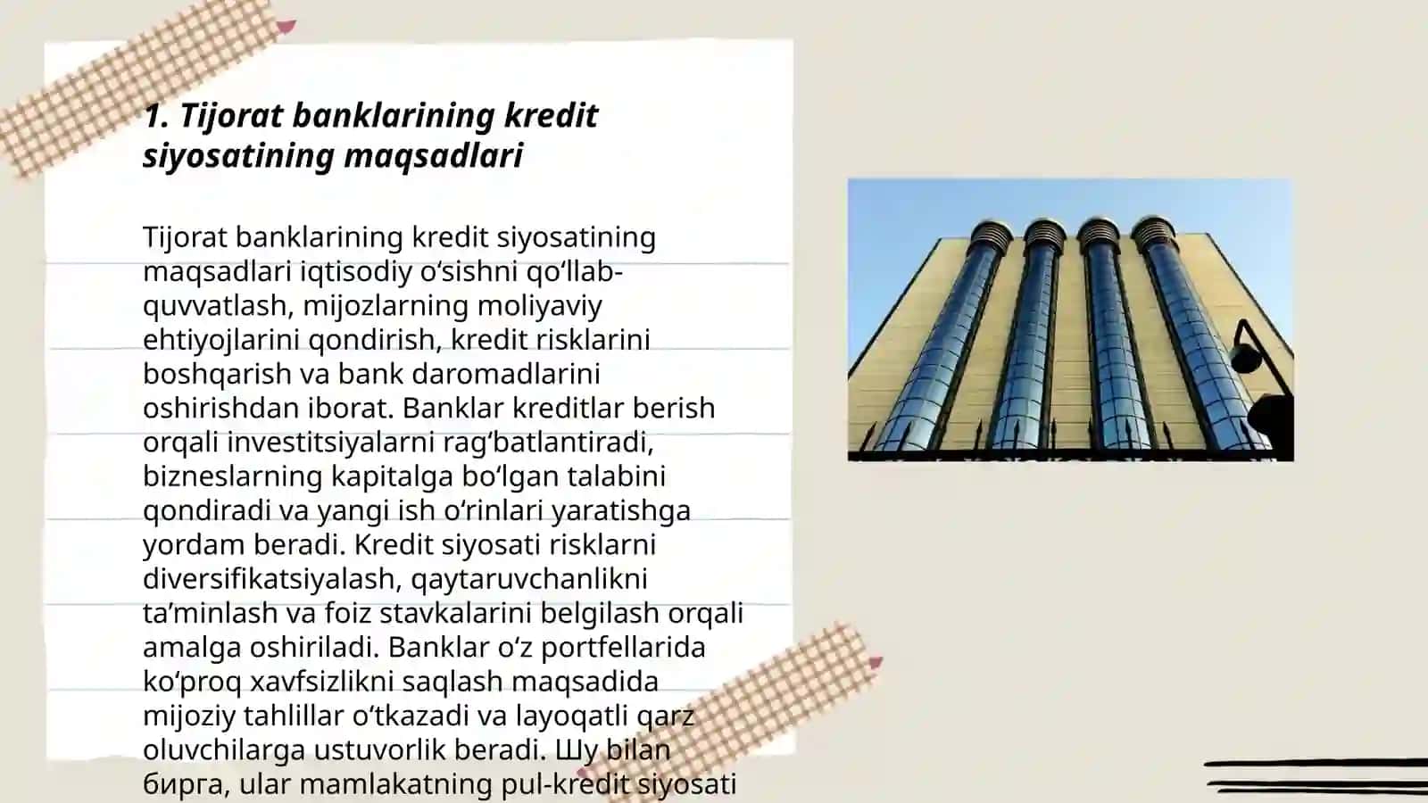 Tijorat banklariningning kredit siyosatini tahlil qilib kelish (Ixtiyoriy bank misolida) 3