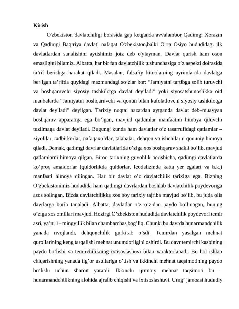 O‘zbekistonda ilk davlatlarni shakllanishi va rivojlanish bosqichlari 3