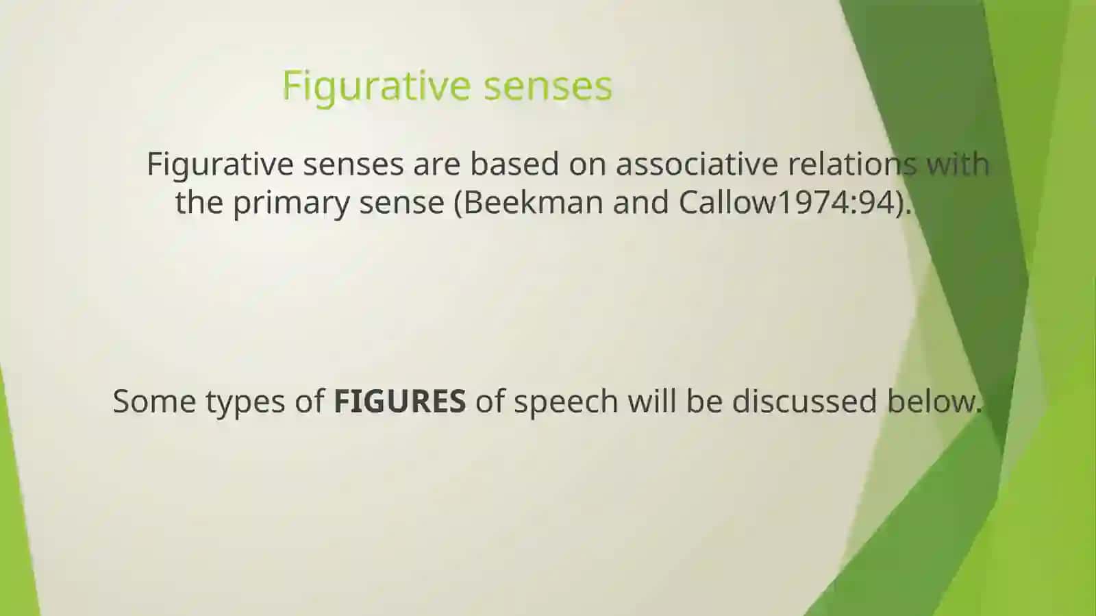Figurative Senses of Lexical Items in Translation 3