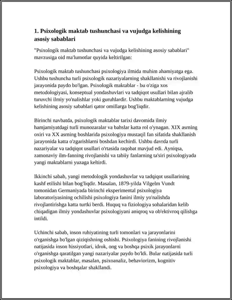 PSIXOLOGIK MAKTABLARNING YUZAGA KELISH TARIXI 3