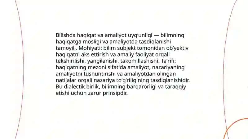 Bilishda haqiqat va amaliyot uygʻunligi 3