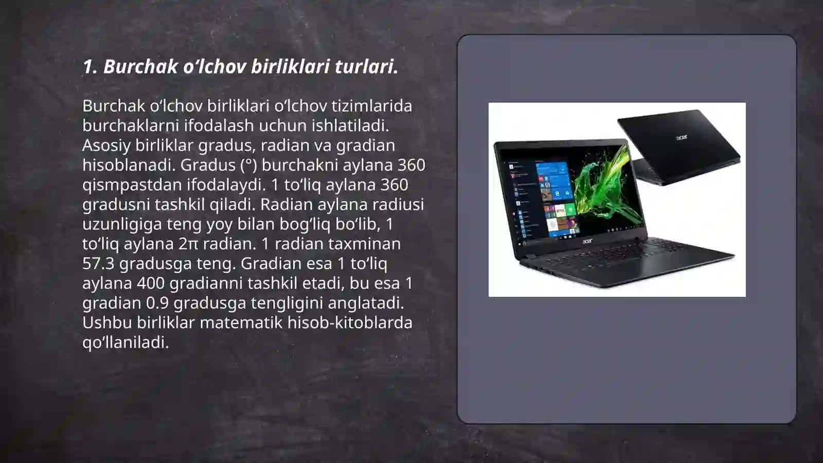 Burchak o‘lchovlari 3