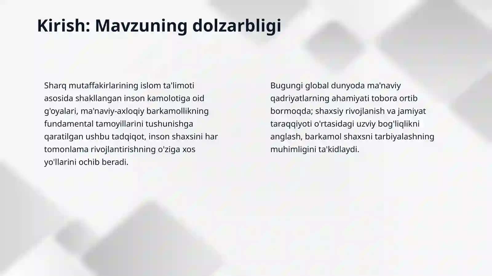 Sharq mutaffakirlarining islom dinning inson kamolotiga ta'siri haqidagi g'oyalari 3