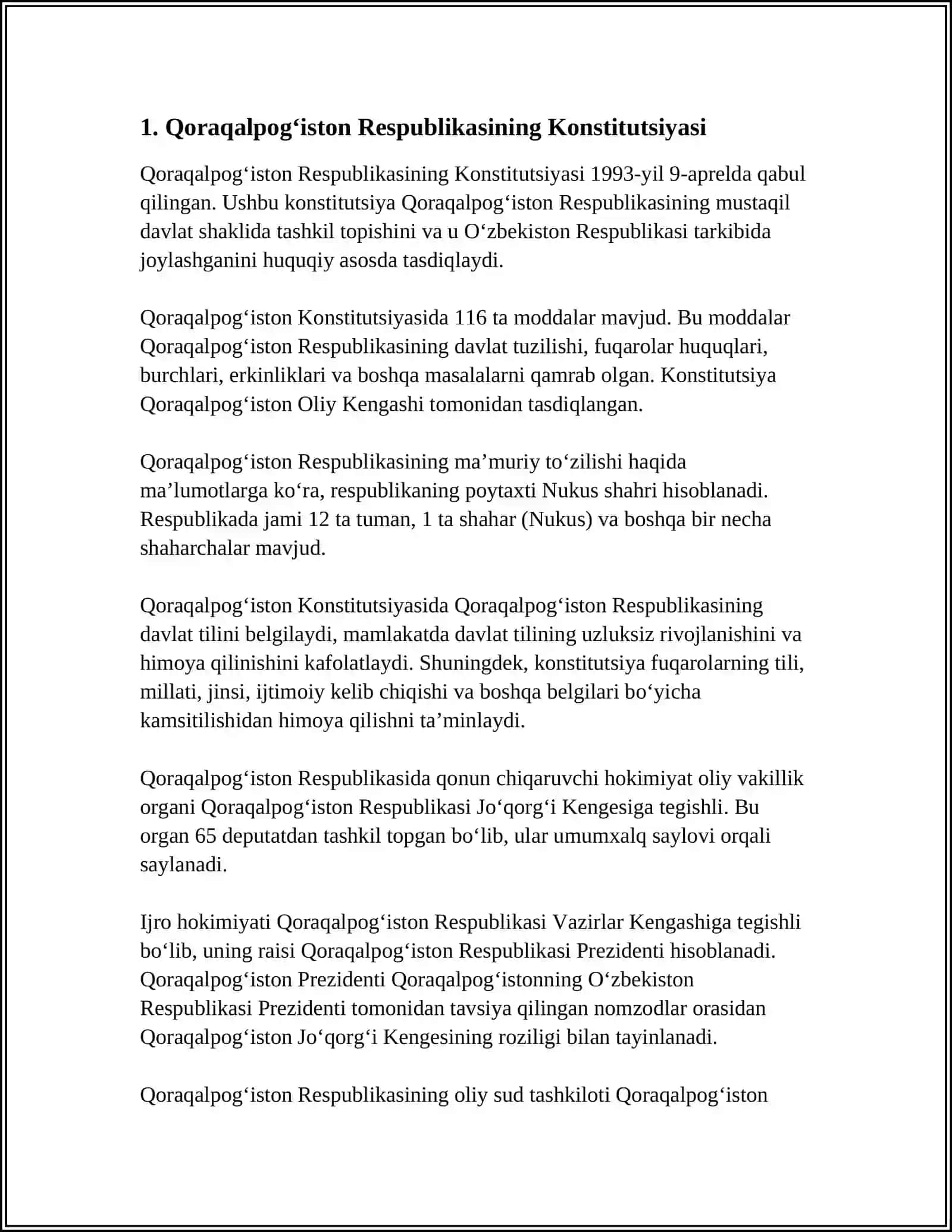 QORAQALPOGʻISTON RESPUBLIKASINING HUQUQIY MAQOMI 3
