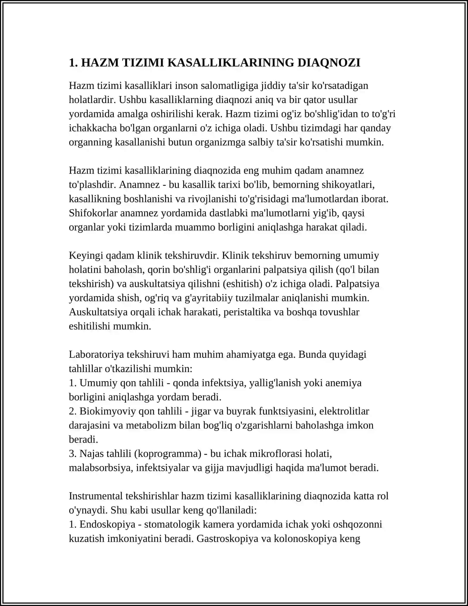 HAZM TIZIMI KASALLIKLARI BO'LGAN BEMORLAR BILAN MULOQOT 3