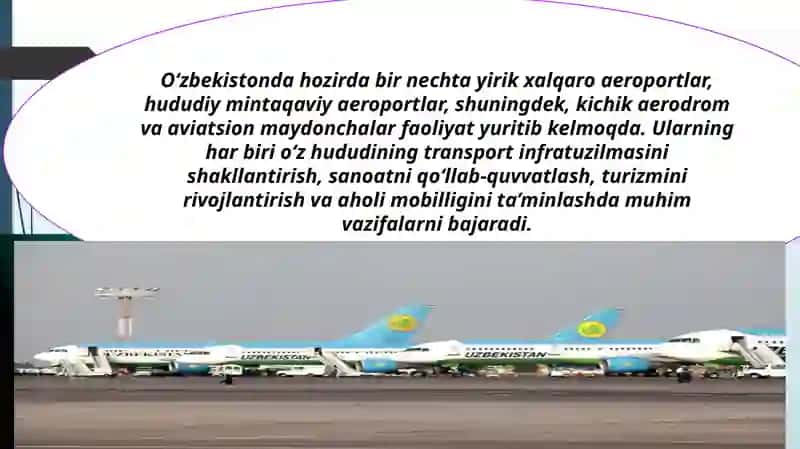 O‘zbekiston aeroportlari va aerodromlari haqida ma’lumot 3