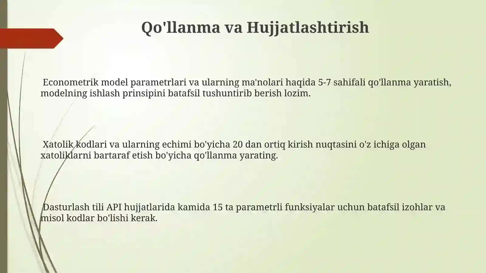 Ekonometrik modellar asosida dastur tuzish 3
