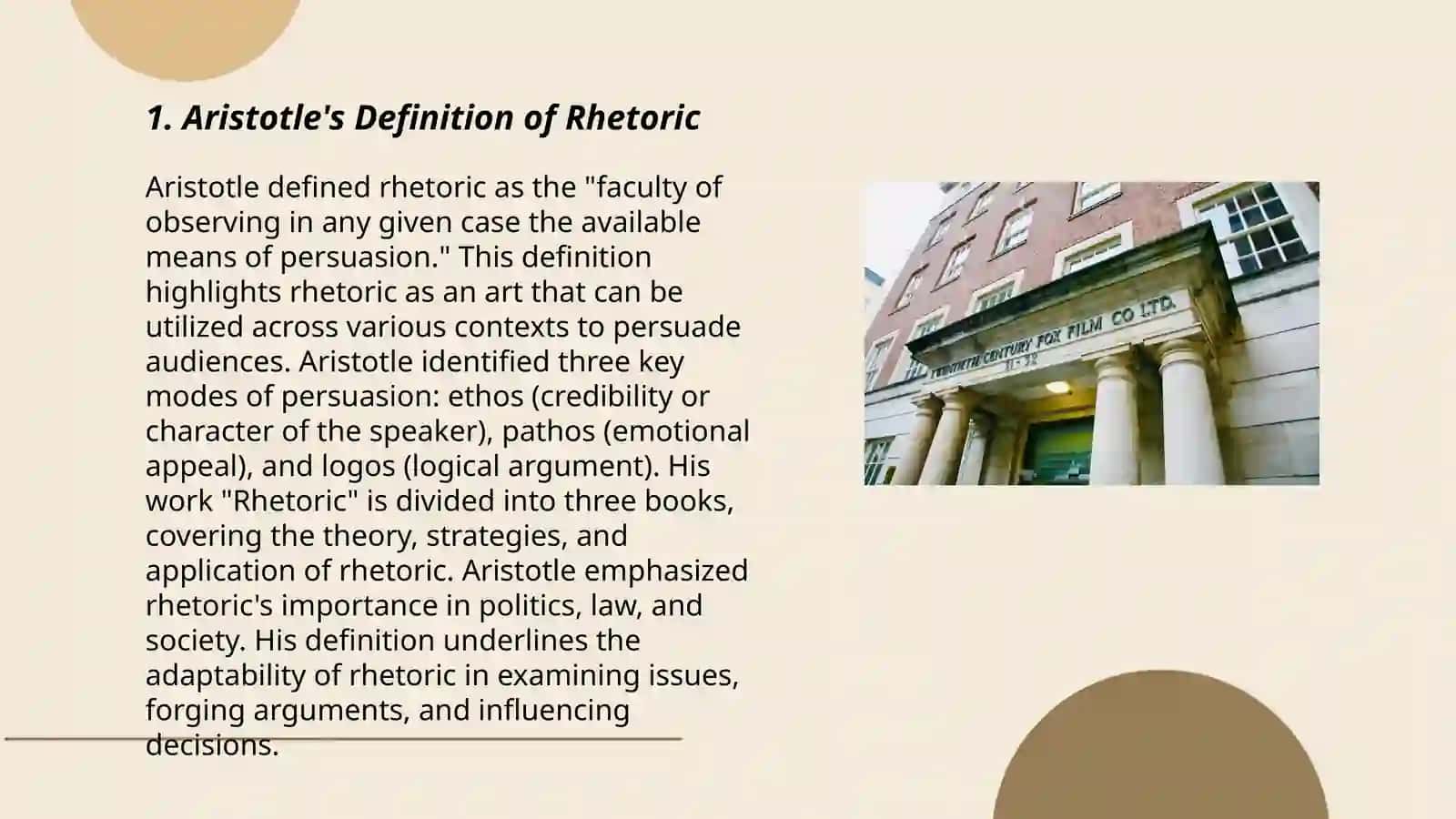 Aristotle's Views on the Art of Oratory 3