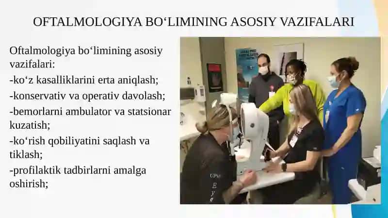 Oftalmologiya bo‘limining tuzilishi va o‘ziga xosliklari 3