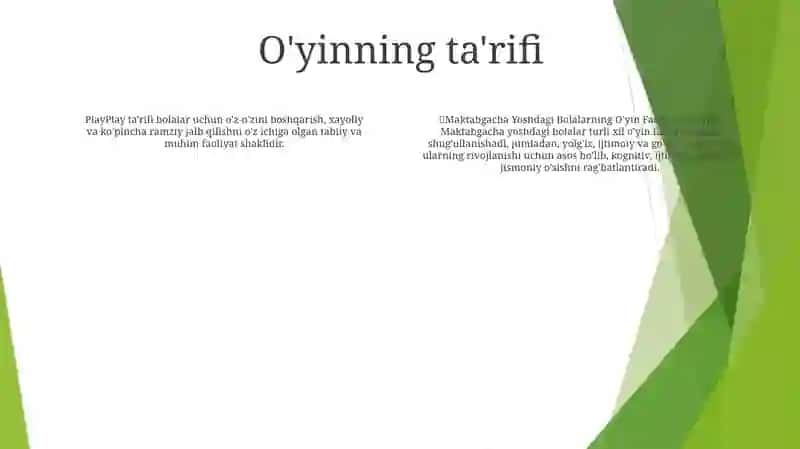 Maktabgacha Yoshdagi Bolalarning O'Yin Faoliyati Haqida 3