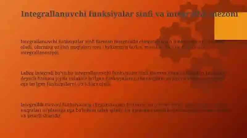 Integrallanuvchi funksiyalar sinfi va integralning asosiy xossalari 3