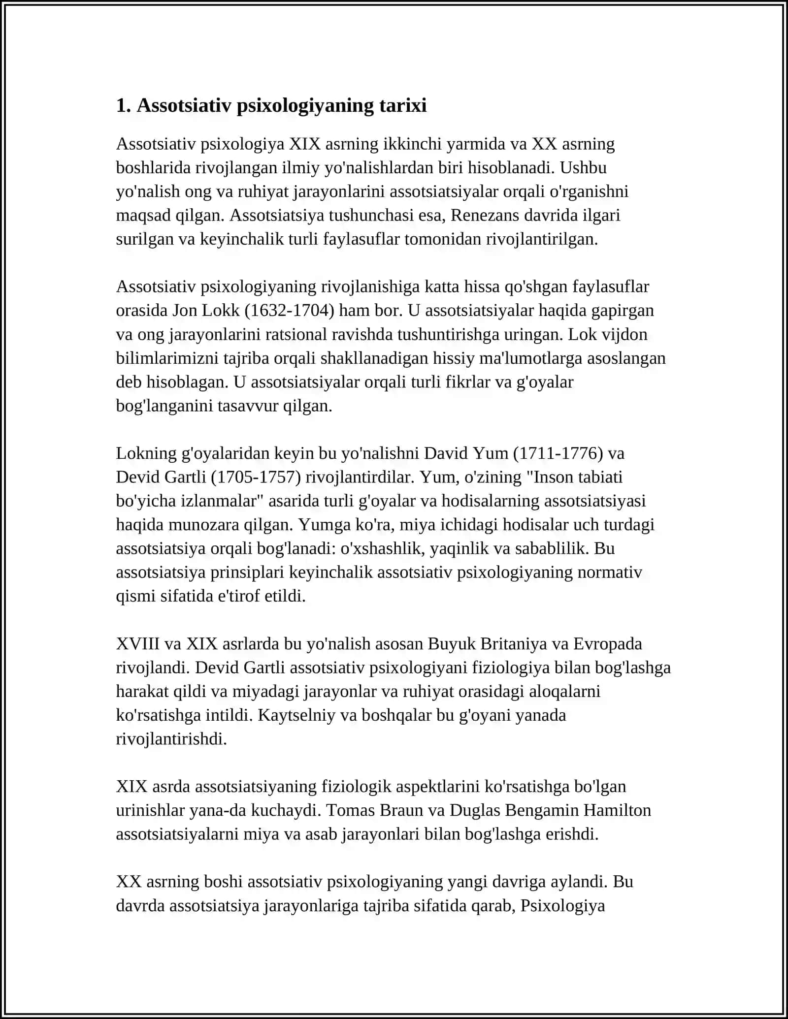 ASSOTSIATIV PSIXALOGIYASA TASAVVURLAR BIRIKMASI TUSHUNCHASI 3
