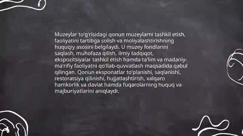 Muzeylar to'g'risida qonun va uning ahamiyati 3