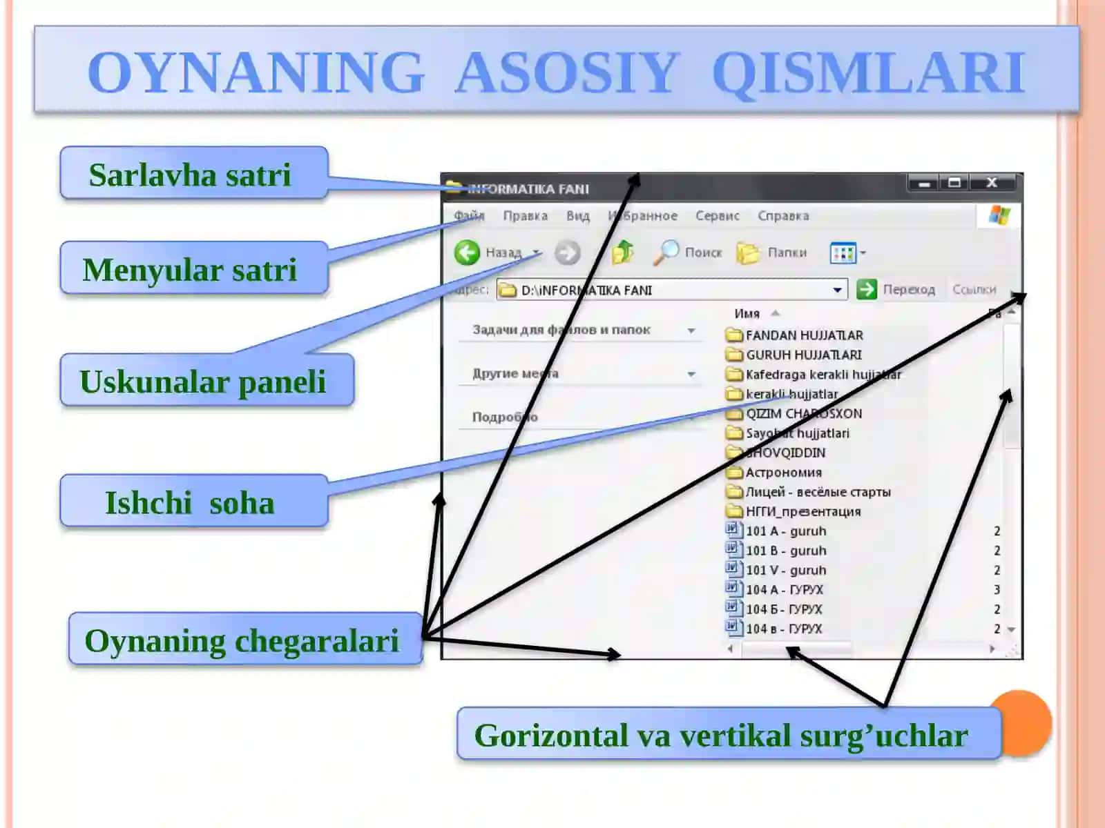 WINDOWS OPERATSION TIZIMIDA OYNALAR BILAN ISHLASH 3