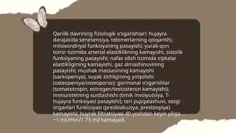 Qarilik davri va yosh inqirozlari haqidagi ma'lumotlar 3