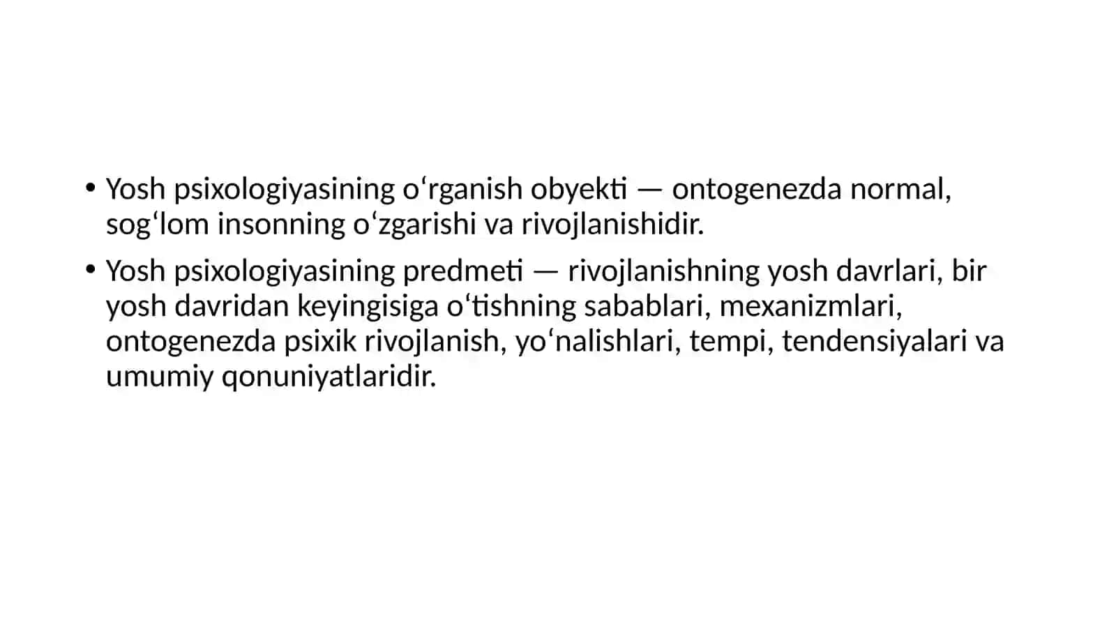 Rivojlanish psixologiyasi fani predmeti 3