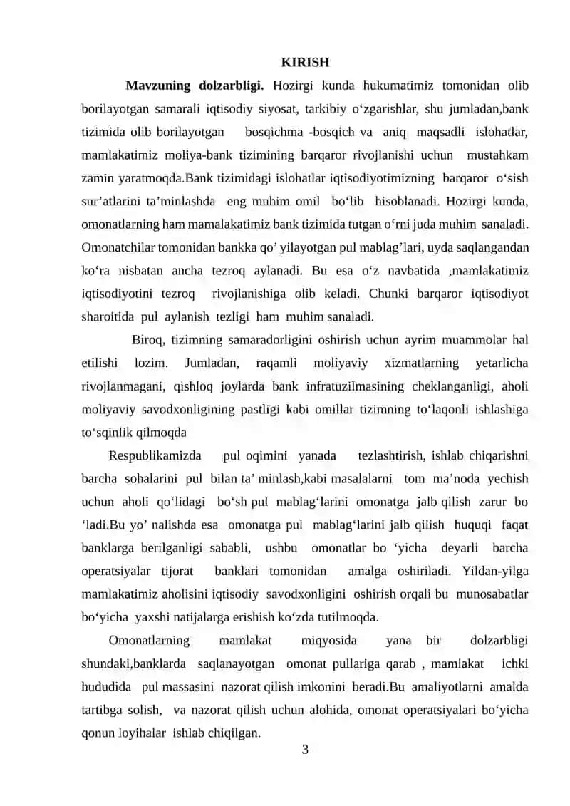 Omonatlar bo‘yicha naqd pulsiz hisob-kitoblar, ularning turlari, ahamiyati 3
