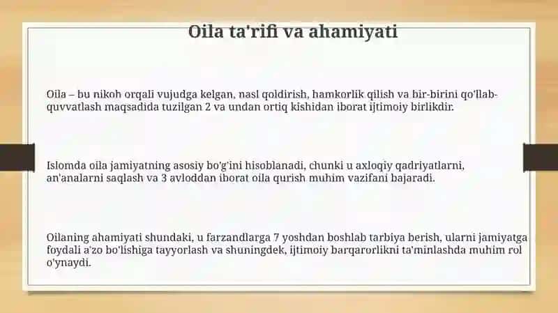 Islom huquqshunosligida oila,nikoh,taloq,idda,zihor tushunchalarini ta'riflash 3