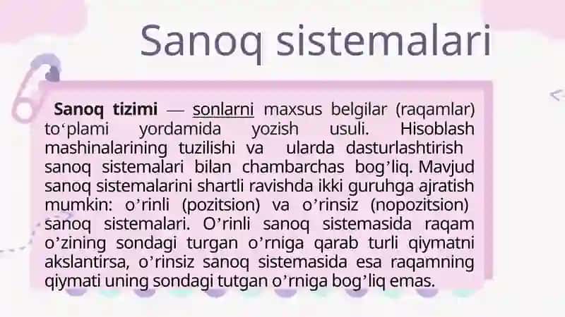 Sanoq sistemalarida bo'lish amalini bajarish 3