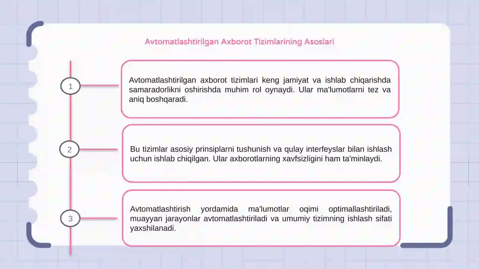 Avtomatlashtirilgan axborot tizimlari 3