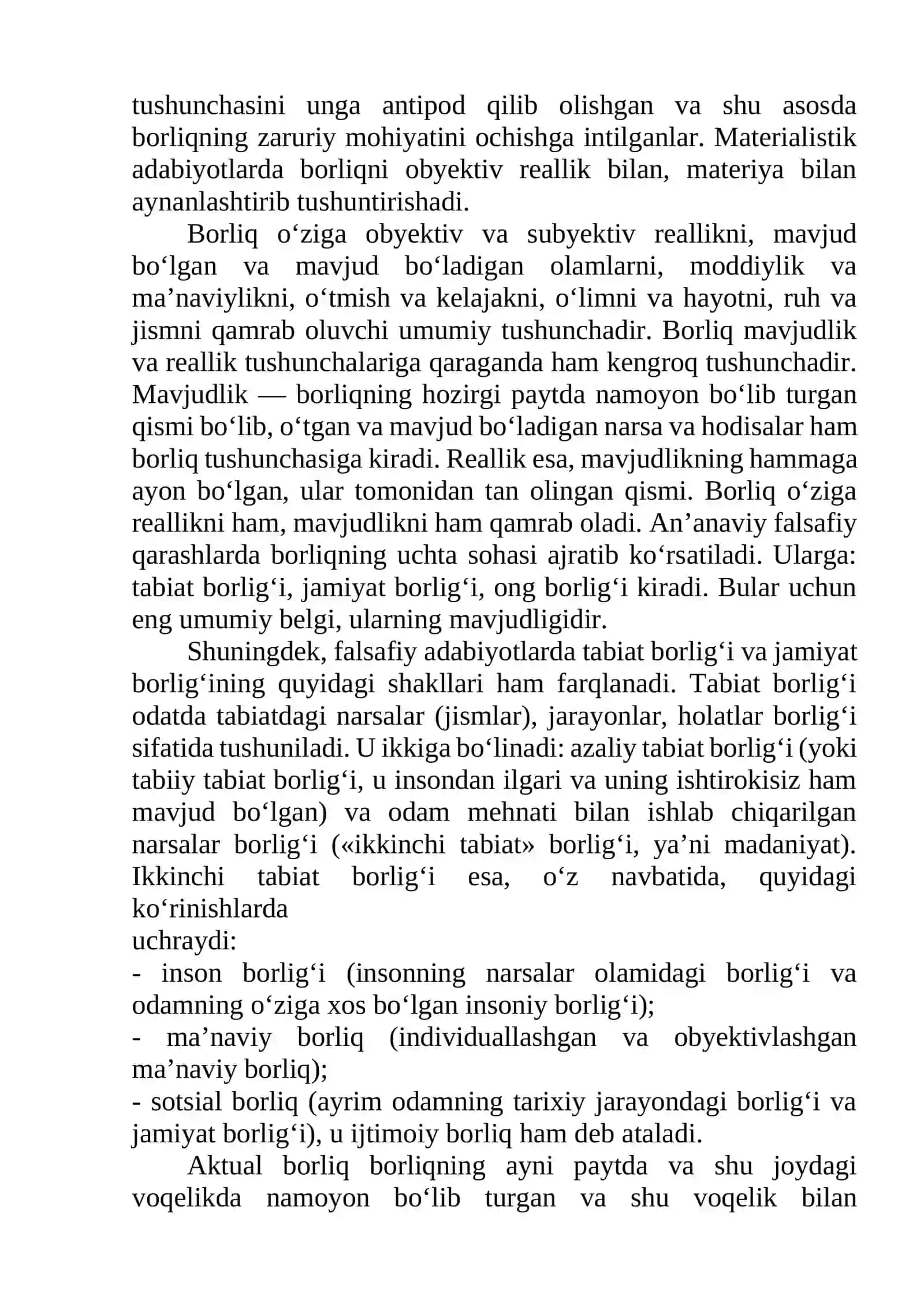 Borliq (Ontologiya) va rivojlanish falsafasi 3