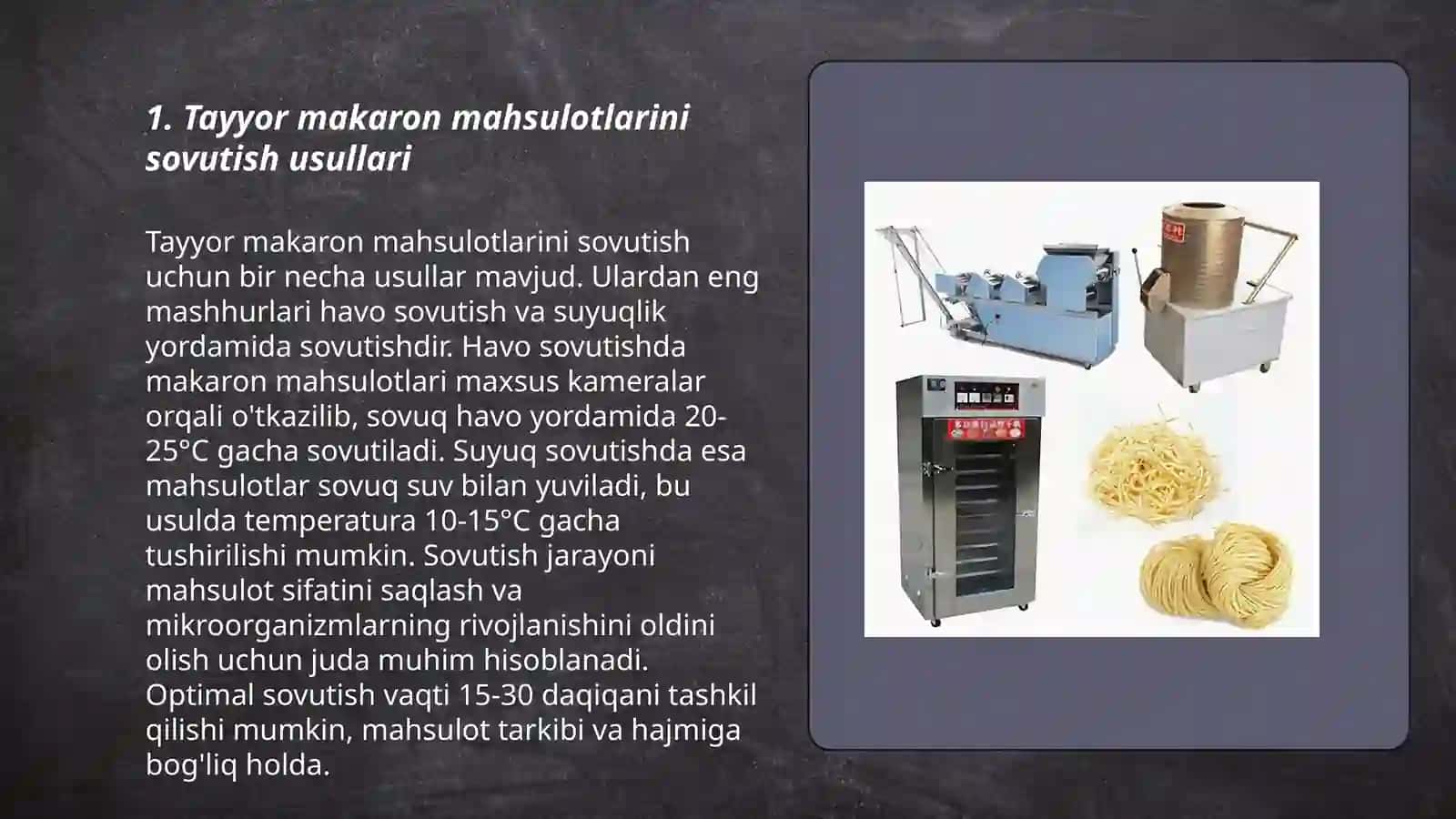 Tayyor makaron mahsulotlarini sovutish,qadoqlash va saqlash 3