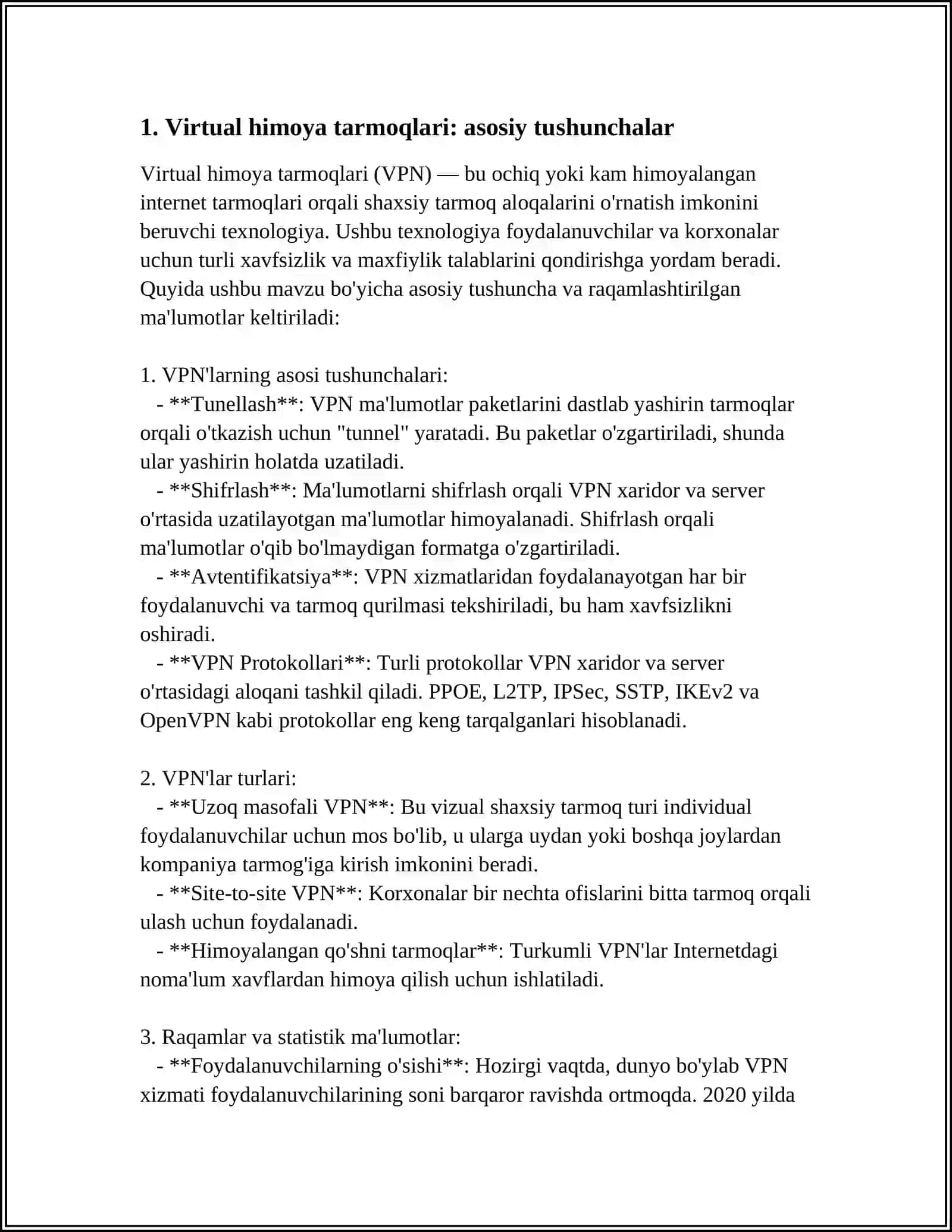 VERTUAL HIMOYALANGAN TARMOQ VA UNDAN AMALIYOTDA FOYDALANISH 3