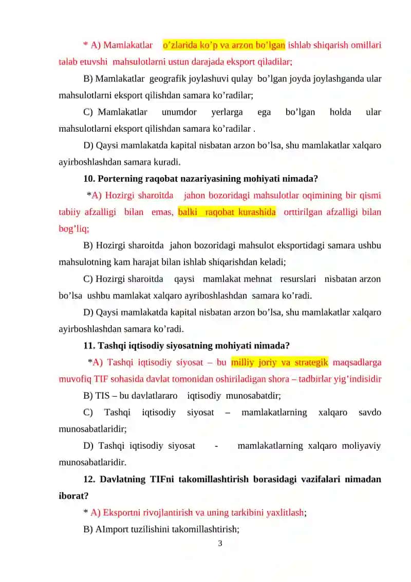JAHON IQTISODIYOTI VA XALQARO IQTISODIY MUNOSABATLAR 3