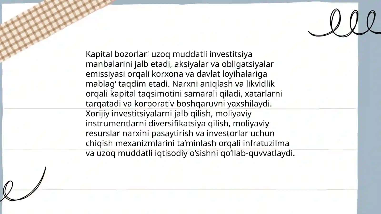 Investitsiya manbalarini shakllantirishda kapital va kredit bozorlarining roli 3