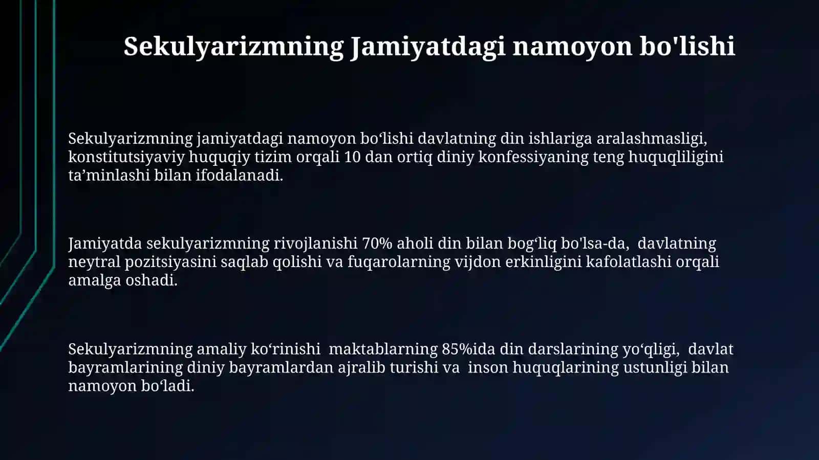 Jaminat hayotida dunyoviylik va diniylik mutanosibligi 3