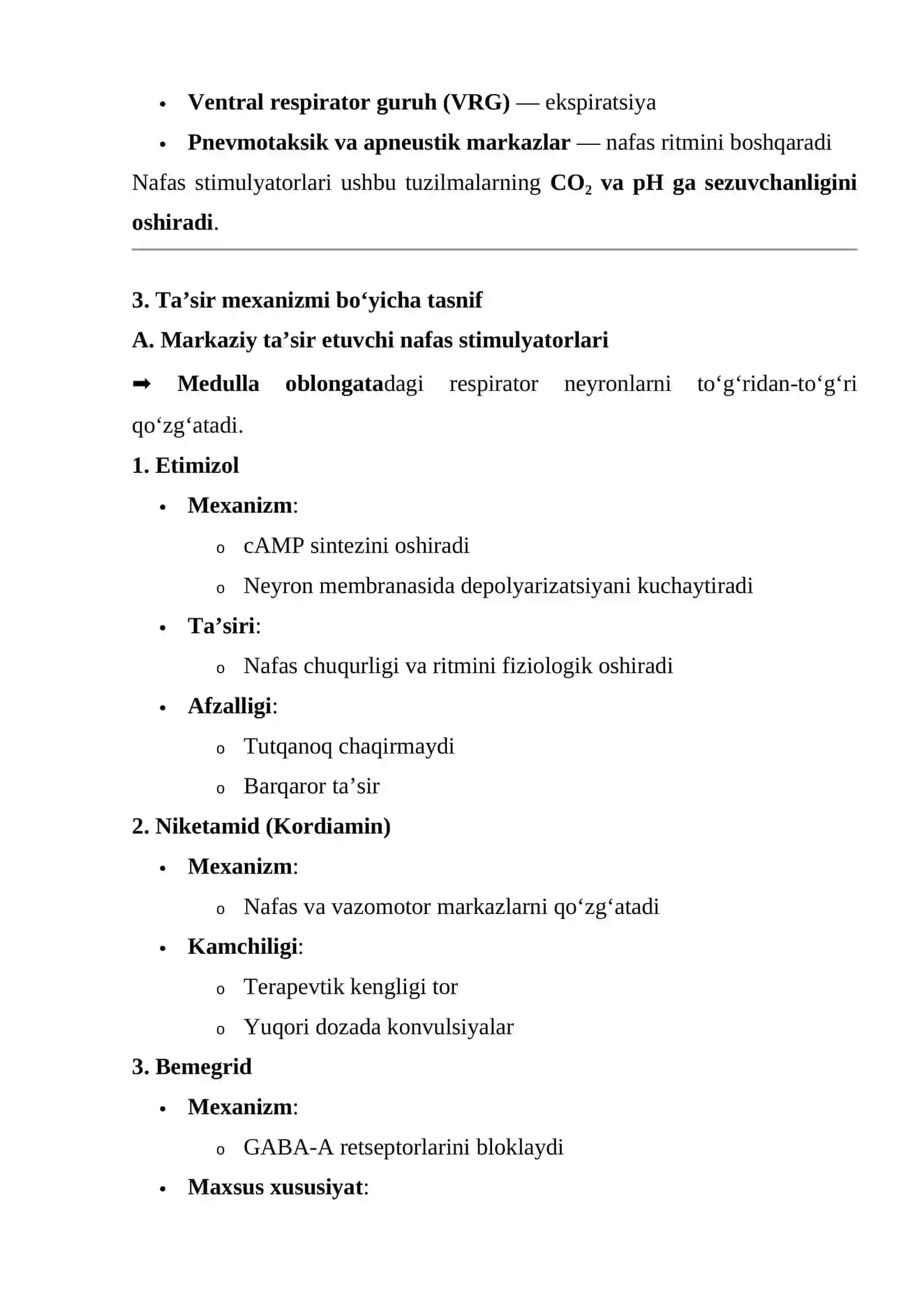 NAFAS STIMULYATORLARI (RESPIRATOR ANALEPTIKLAR) TAHLILI 3