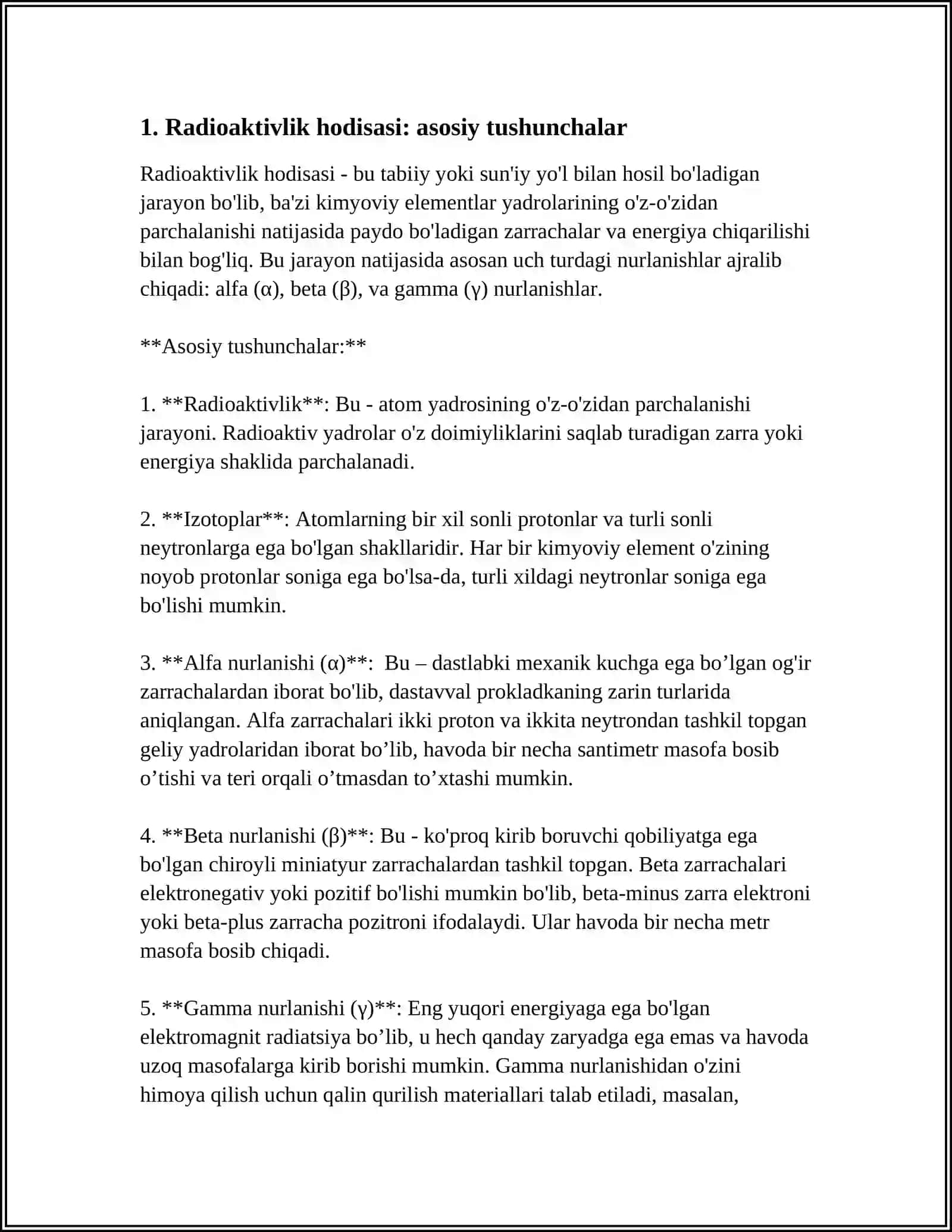 O`RTA UMUMTALIM MAKTABLARIDA "RADIOAKTIVLIK HODISASI " MAVZUSINI OQITISH METODIKASI MAVZUSIDA SLAYD KERAK 3