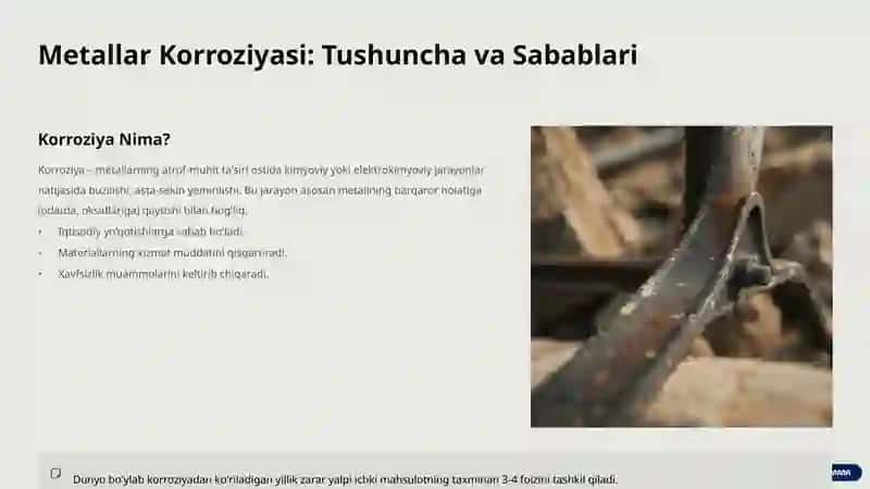 Elektroliz va Metallar Korroziyasi: Kirish 3