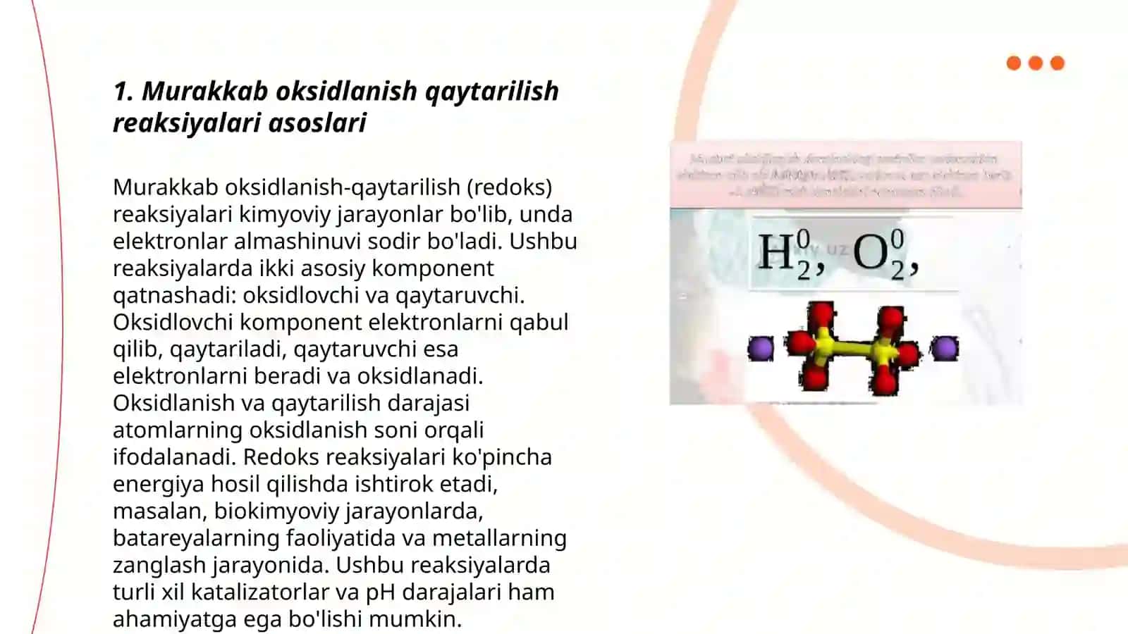 Murakkab oksidlanish qaytarilish reaksiyalari 3