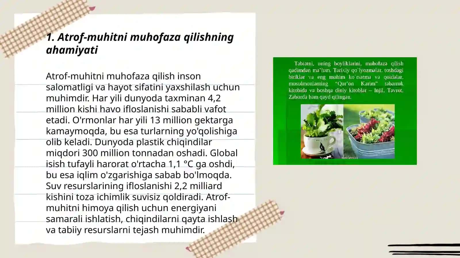 Tabiatni asrash haqida 3