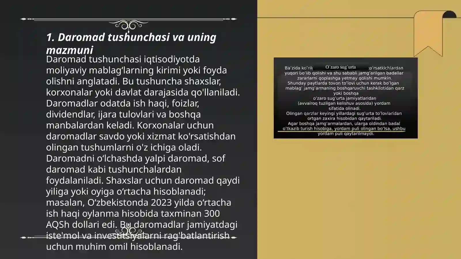 aholi daromadlarining mazmuni, turlari va shakllanish manbalari 3
