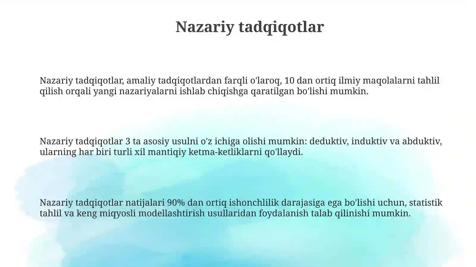 Nazariy Tadqiqotlar 3