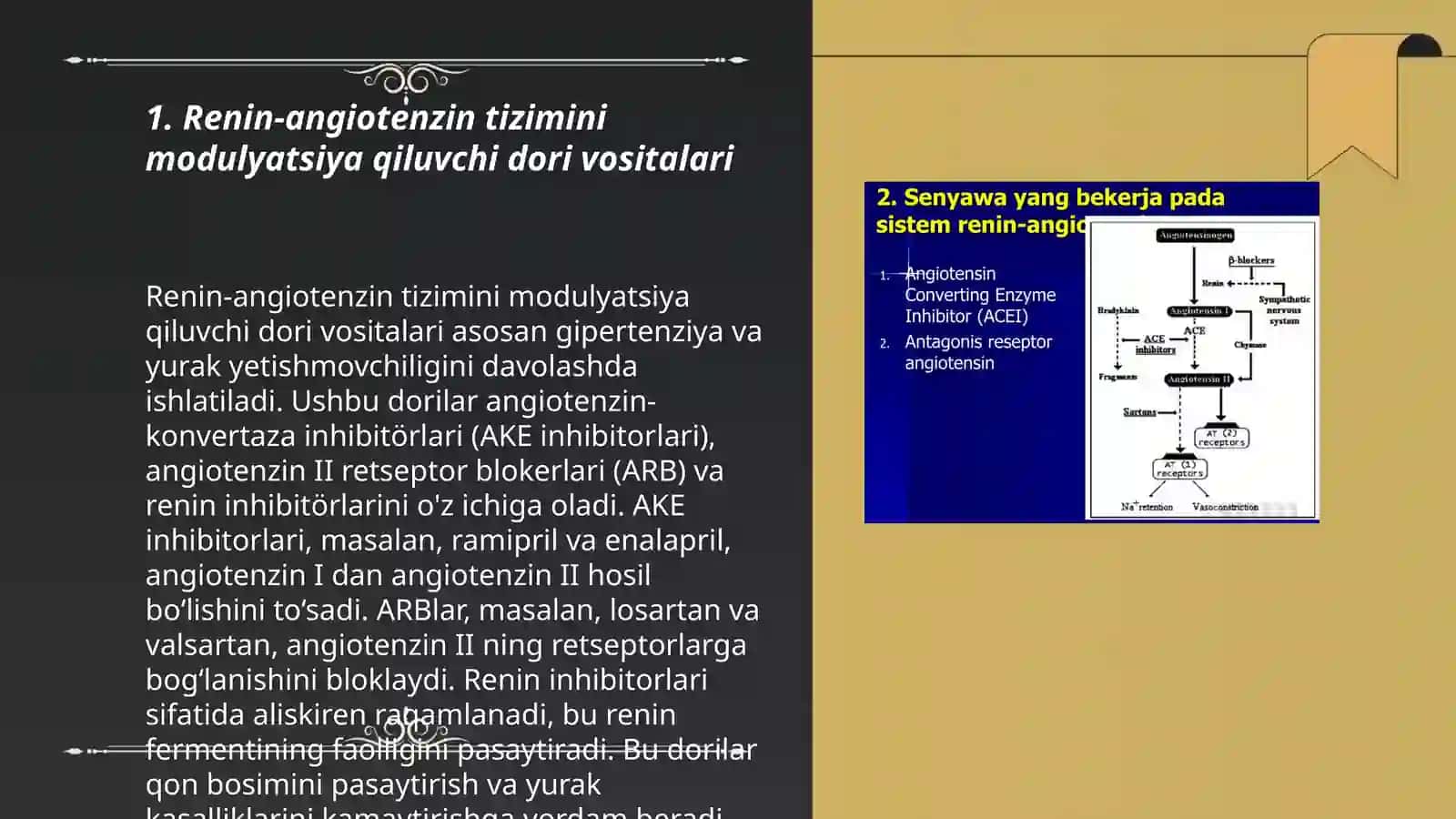 Renin-angiotenzin sistemasiga taʼsir qiluvchi dori vositalar 3