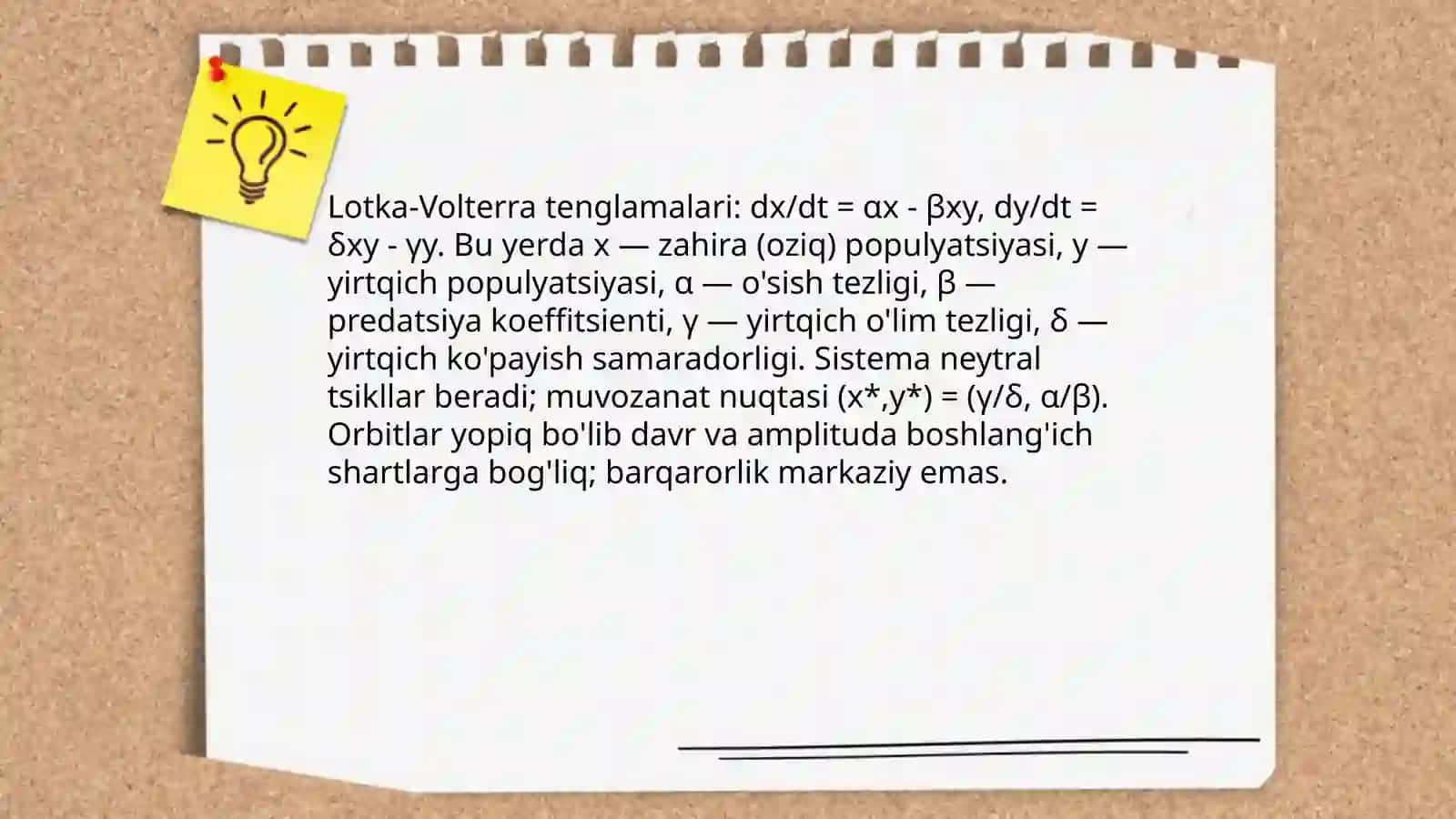 Ikki biologik populyatsiyaning vaqt bo'yicha o'sish dinamikasi 3