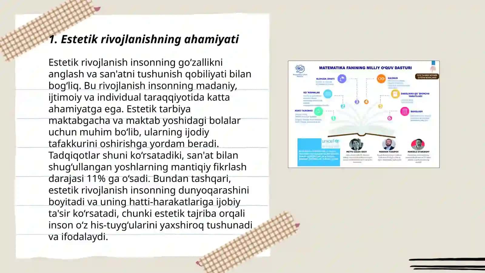 Ilk Qadam davlat oʻquv dasturi asosida faoliyat markazlarida maktabgacha yoshdagi bolalarni estetik rivojlanishini tashkil qilish 3