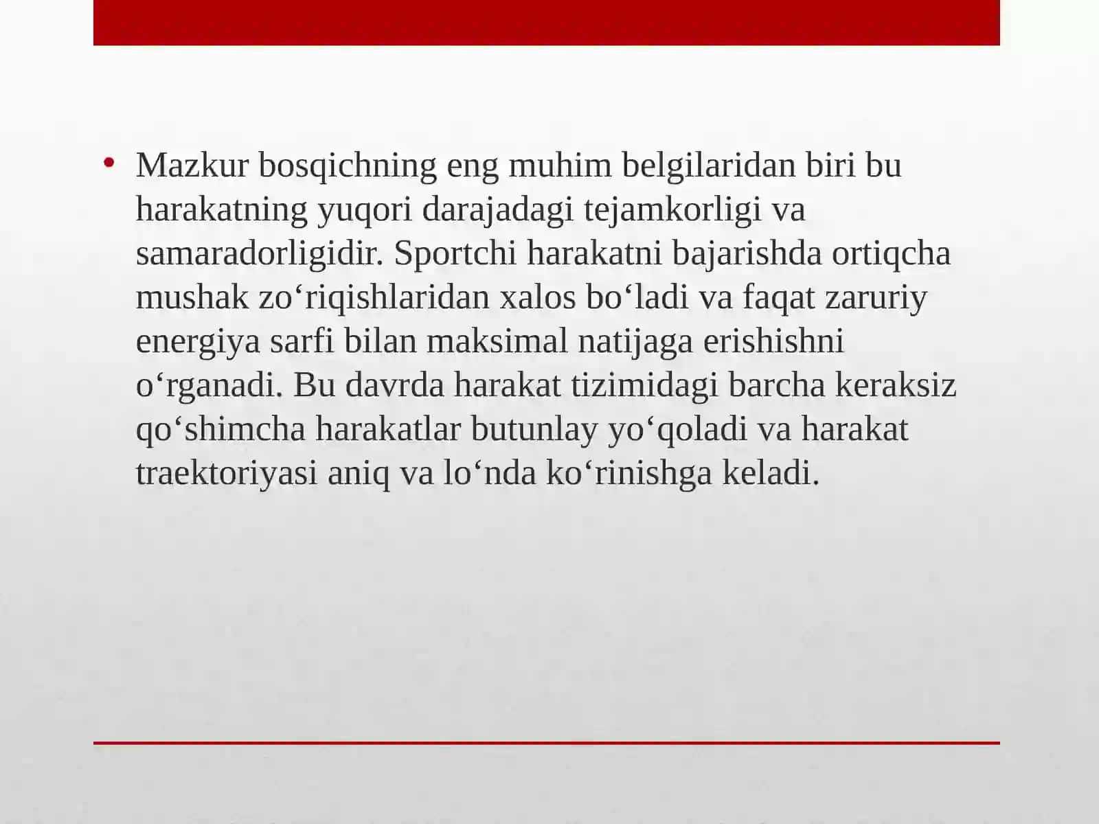 Mustahkamlash va takomillashtirish bosqichining oʻziga xos belgilari 3
