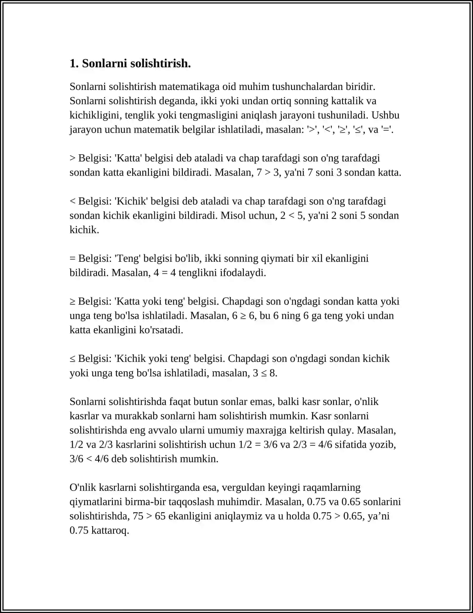 AMALDAGI 1-SINF MATEMATIKA DARSLIKLARINI MISOL VA MASALALARINI ISHLASH 3