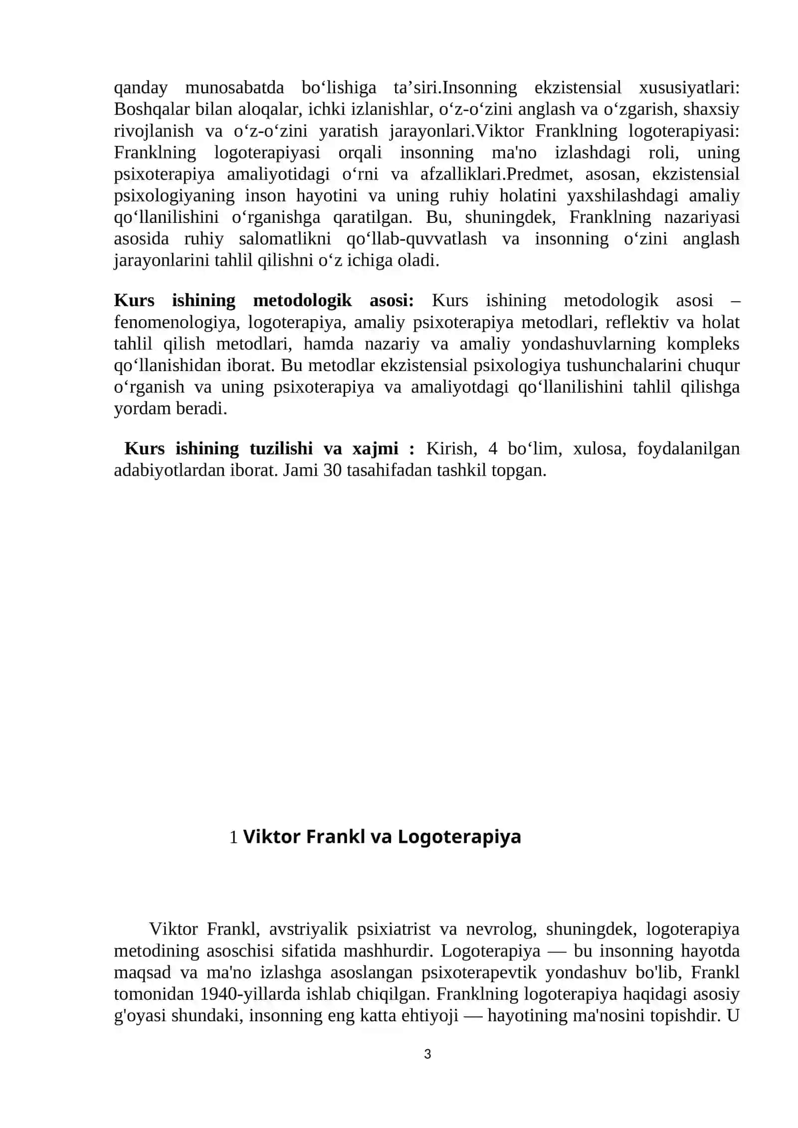 Eksiztensial psixologiyada insonning xususiyatlari Farnkl 3