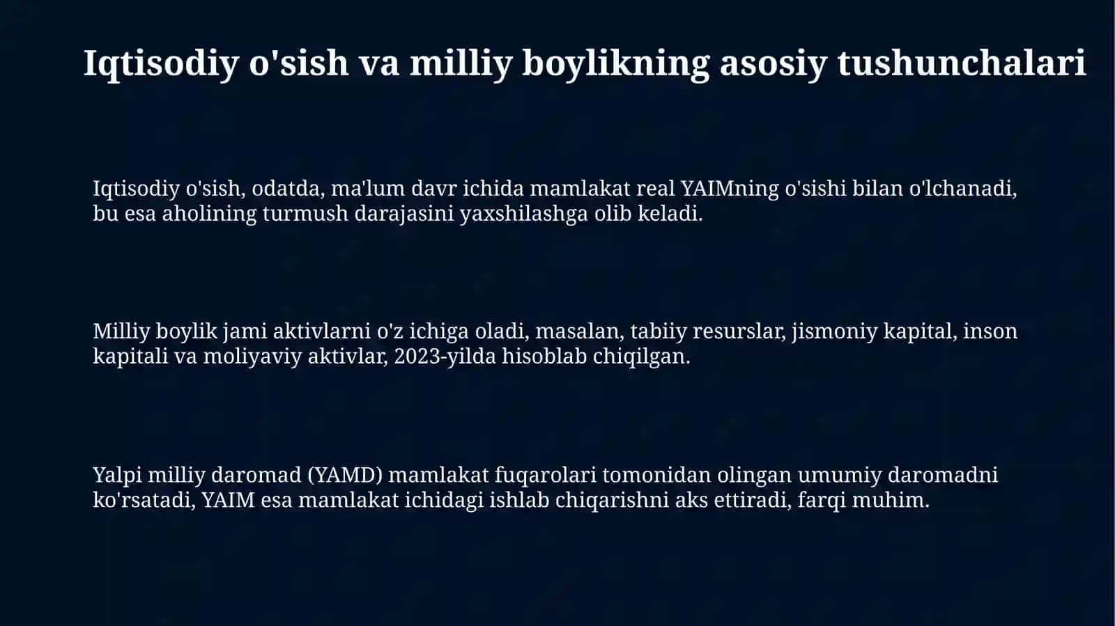 Iqtisodiyo‘sish va milliy boylik 3