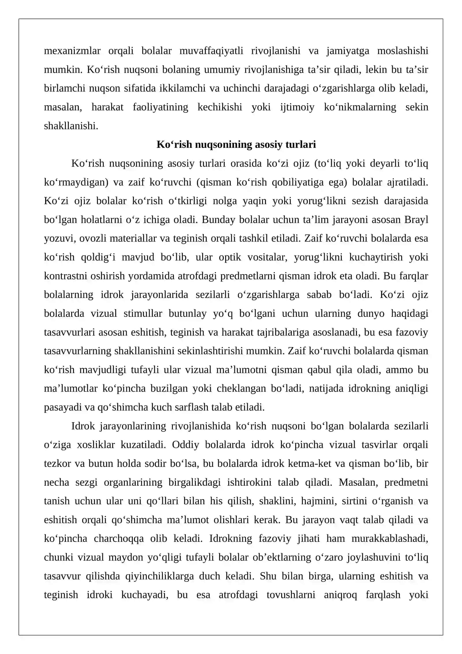 Ko‘rishda nuqsoni bo‘lgan bolalarda bilim, o‘yin, mehnat faoliyati usullarini shakllantirish 3