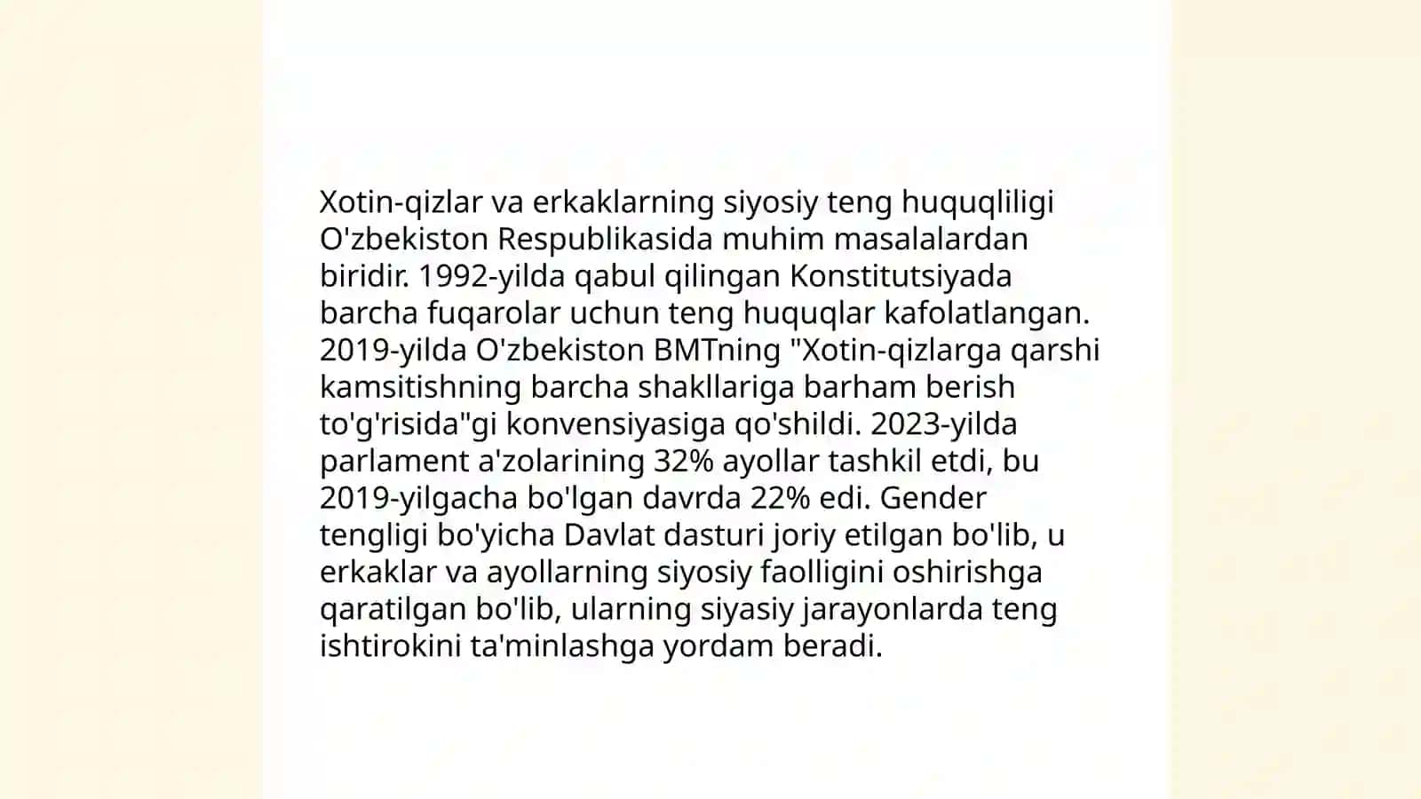 Xotin-qizlar va erkaklarning teng huquqliligi 3